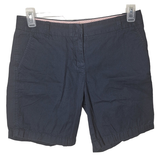J. Crew Women 6 Navy Blue "Broken- in Chino" Cotton Shorts, Inseam 8" - Picture 1 of 5